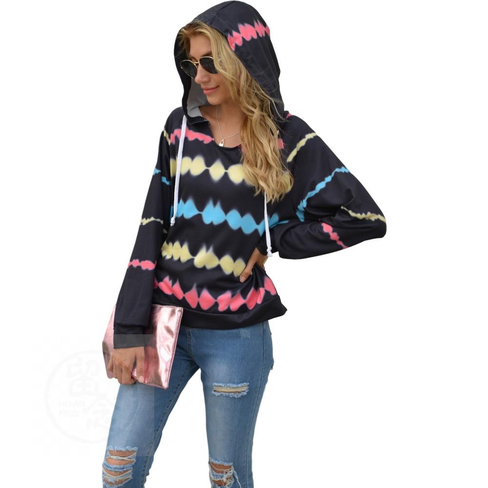 Autumn And Winter Women's Striped Hoodie